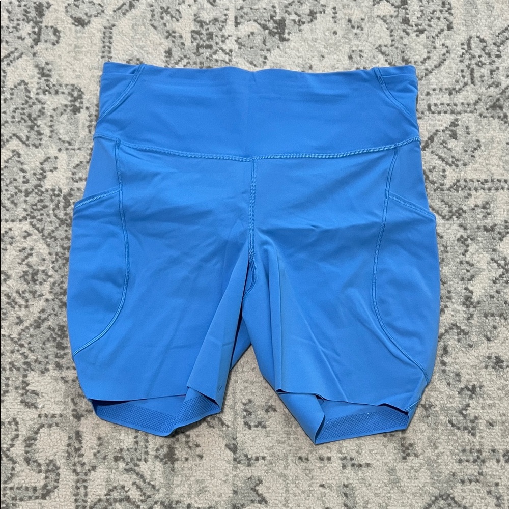 Lululemon Biker Shorts in Bright Blue